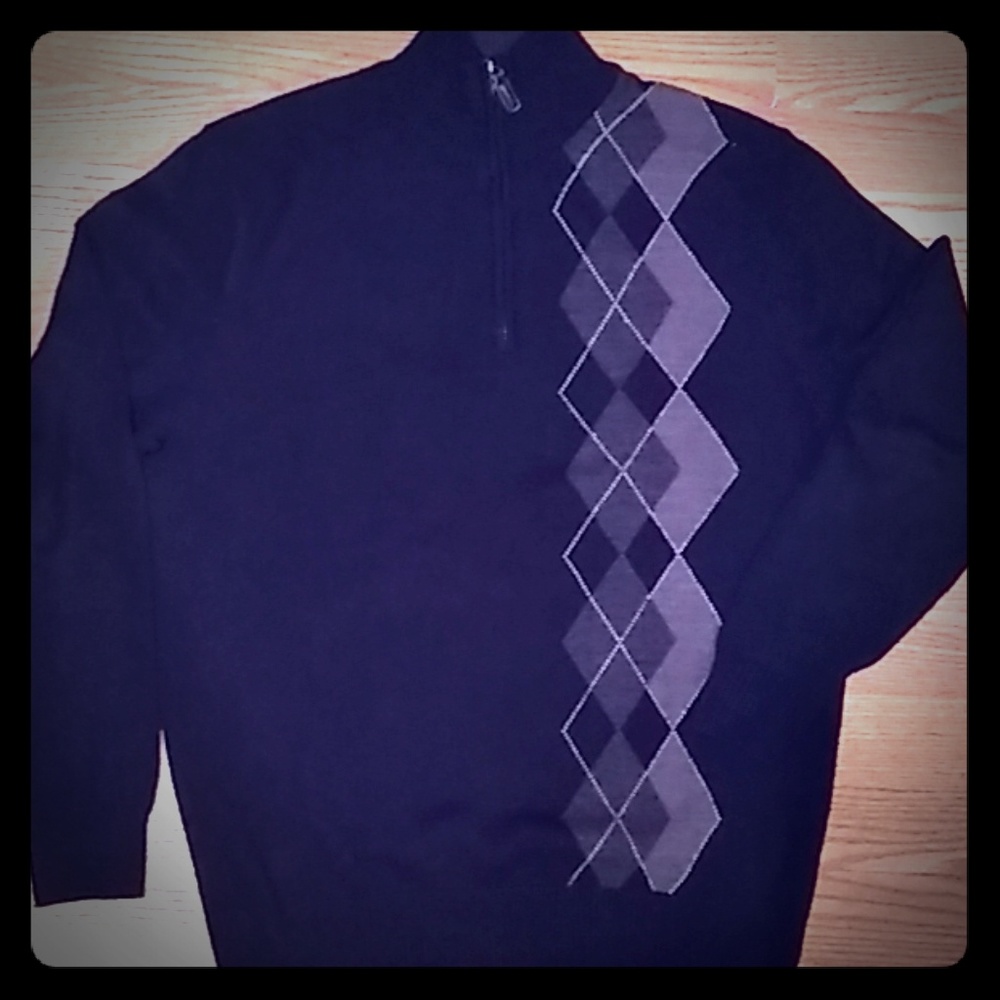 Men's Tricot St. Rafael half zip argyle sweater